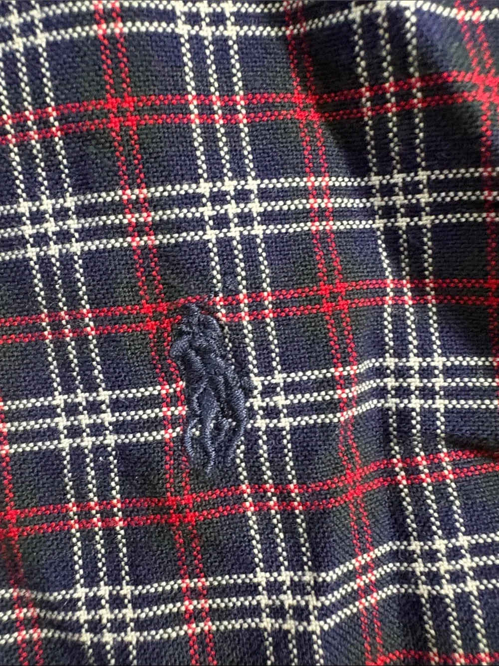 Ralph Lauren Boys Navy and Red Plaid Button-Down Shirt
